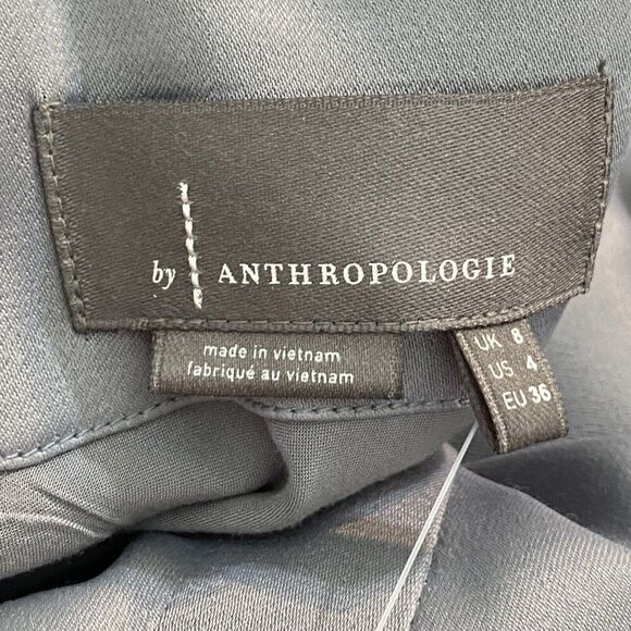 NEW Anthropologie "Madeleine Midi Dress Wedgewood High Neck Layered Sleeves sz 4 - Picture 9 of 13